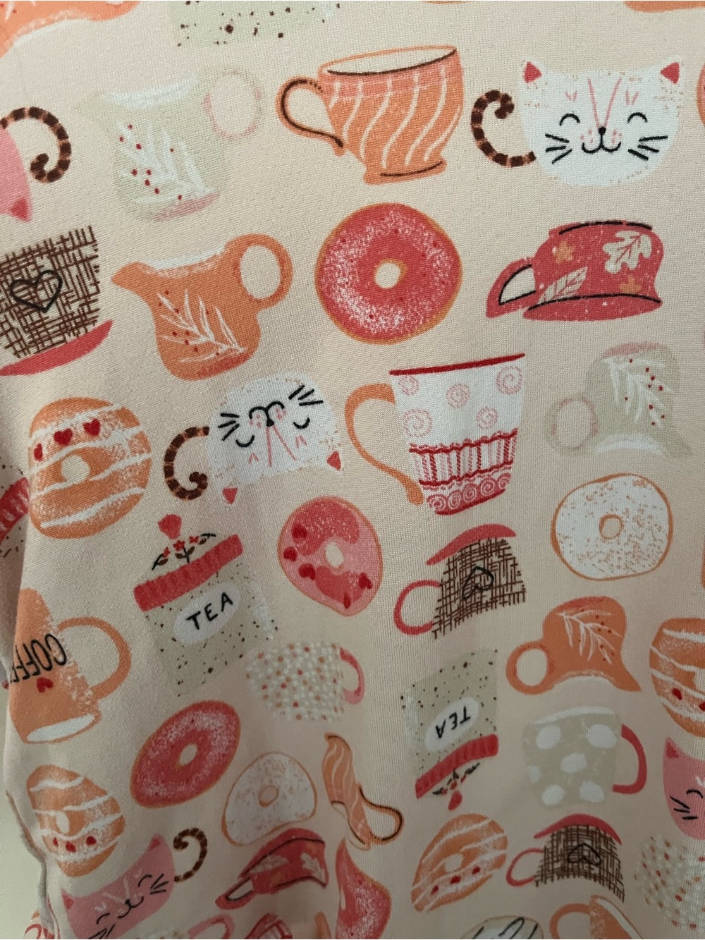 Cuddl Duds Cats, Coffee Donuts Long Sleeve Pajama Set - Picture 3 of 11